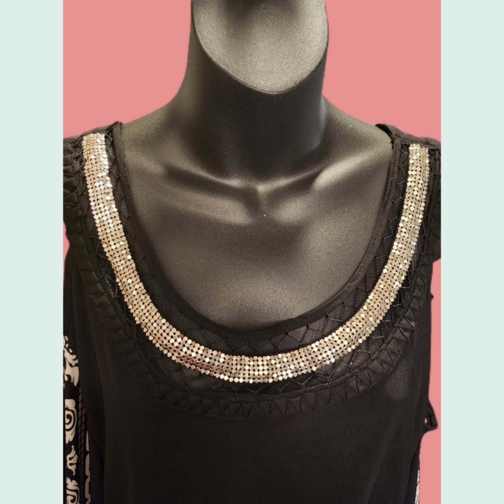 AVENUE SLEEVELESS EMBELLISHED JERSEY DESIGNER DRESS SIZE 22/24 - Picture 6 of 6